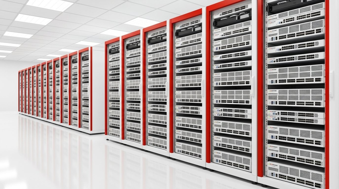 Appliances FortiGate instalados en un rack de data center